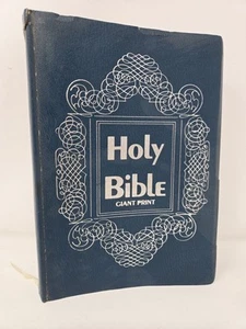 1975 Holy Bible King James Giant Print Jimmy Swaggart Blue Soft Cover Clean - Picture 1 of 7