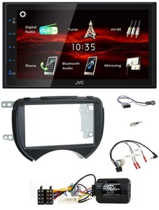JVC USB Bluetooth Lenkrad DAB 2DIN Autoradio für Nissan Micra 2010-13 schwarz - Bild 1 von 11