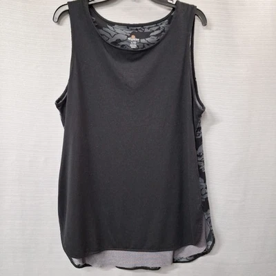 Tangerine Athletic Tank Top Black & Gray Semi Sheer Back Womens Size XL - Image 1 of 4