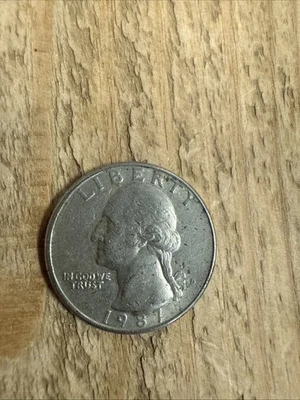 1987 D Mint Mark, Washington Quarter, RARE ERROR - Image 1 of 2