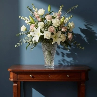 Impresionante jarrón de cristal vintage grande detallado Foto 1 de 4