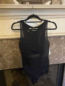 Costume da bagno donna JANTZEN nuovo con etichette $92 taglia 16 pezzo unico coppe morbide sagomate maglia nera ins - Foto 1 di 12