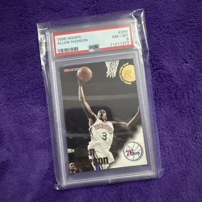  ALLEN IVERSON 1996 HOOPS #295 PSA 8 NM-MT Basketball Card Graded - Image 1 of 2
