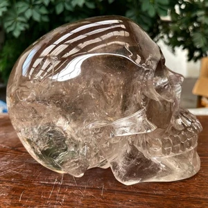 9,79 lb Top Natural Cuarzo Ahumado Energía Piercing Calavera Tallado a Mano Cristal Reiki - Imagen 1 de 7