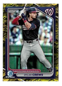 2024 Dylan Crews Bowman Draft Chrome Prospects Yellow Lunar Refractor RC 21/75 - Bild 1 von 2