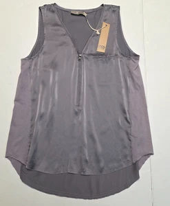 New $290 GoSilk Zippy Redux Tank Top Women MEDIUM M Opal Gray GO SILK Sleeveless - Picture 1 of 5