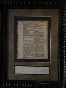 17. Jahrhundert Quarto Edition King James Kanzel Bibel Blatt gerahmt #1 Lukas 7 8 Maria - Bild 1 von 5