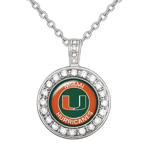 Miami Hurricanes Womens 925 Sterling Silver Necklace College Football Gift D18 Cover