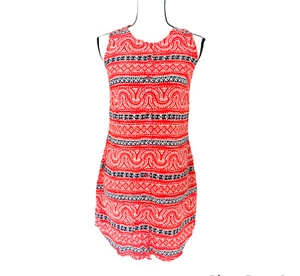 Vineyard Vines Womens 2 Button-Front Shirt Dress Sleeveless orange silk blend - Picture 1 of 6
