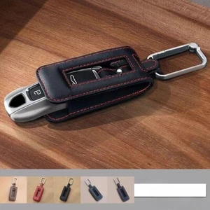 Leather Car Key Fob Case Cover Bag For Porsche Panamera Macan 911 Cayenne 2017+ - Picture 1 of 18