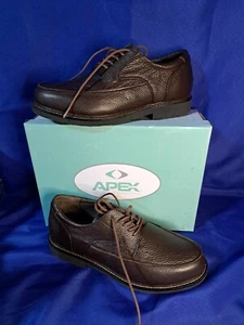 NIB APEX MEN'S LEXINGTON LT910 BROWN LEATHER MOC TOE OXFORDS 10.5 - Picture 1 of 4