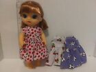 Doll Clothes made to fit 12"  Baby Alive Doll - 3 Dresses-  E74