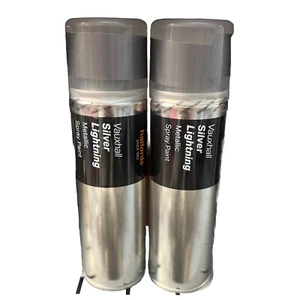 VAUXHALL SILVER LIGHTNING METALLISCHE SPRÜHFARBE 300ML HALFORDS DOSEN x2 - Bild 1 von 3
