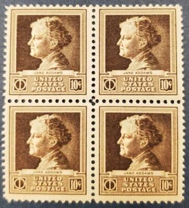 US Scott # 878 MNH OG blocco di 4 Jane Addams 10 centesimi come nuovo mai incernierato - Foto 1 di 2