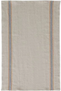 Charvet Editions "Lustucru" (Natural & Multi), Woven linen tea towel. Made in Fr - Picture 1 of 3