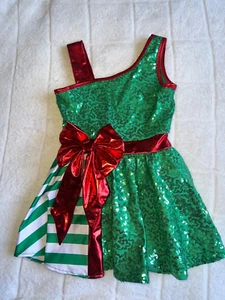 iEFiEL girls dress size 6 Christmas green red tutu sparkle bow ballerina - Picture 1 of 8