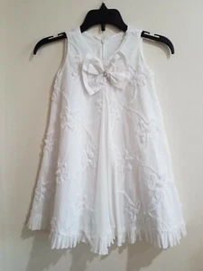 Niñas Klara Klamotti -Matilda Jane Vestido Blanco Sin Mangas Talla 2/3 Nuevo con Etiquetas Blanco Playa - Imagen 1 de 2