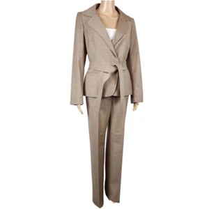 Planet Wrap Pant Suit Women Size 6 Virgin Wool Blend Luxe Power Corpcore - Picture 1 of 6