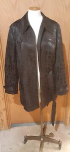 BISOU BISOU BROWN/BLACK TRENCH COAT XL - Picture 1 of 12