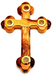 Olivenholz Kreuz Made in Bethlehem Jerusalem (Größe L / 18 x B / 12 cm) - Bild 1 von 1