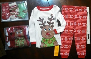 Christmas Holiday Baby Pajamas, Socks, Stocking PLUS Gift Box Avon Tiny Tillia - Picture 1 of 12