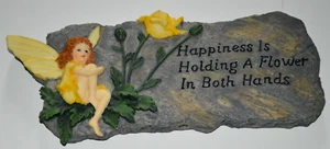 1999 FAIRY BLOSSOMS "HAPPINESS IS HOLDING A FLOWER IN BOTH HANDS" DECOR RETIRED - Picture 1 of 3