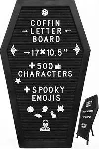 Coffin Letter Board Black with Spooky and All Seasons Emojis +500 Characters, an - Picture 1 of 12