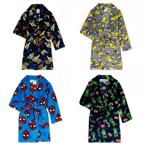 Spider-Man, Pokemon, Minecraft, Baby Yoda Pick Boys Plush Pajama Bath Robe: 4-12 - Picture 1 of 13