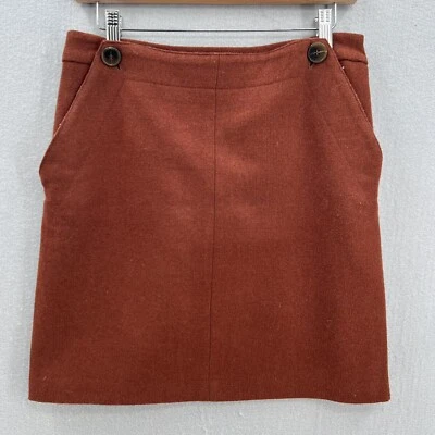 Falda Cynthia Rowley Marrón Mujer Talla 6 Mezcla de Lana Línea de Bolsillo Recta y Lápiz Foto 1 de 4