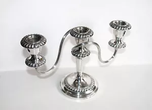 BARKER ELLIS CHANDELIER CANDELABRE 3 BRAS FEU LUMIERE 1920 PLAQUE ARGENT POINCON - Imagen 1 de 9