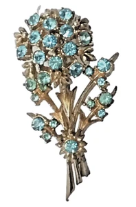 "Broche prendedor ramo de colección 2,25"" sin firmar tono dorado floral primavera"  - Imagen 1 de 6