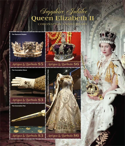 Antigua 2018 - Reina Isabel II - Hoja de 5 sellos - Scott #3406 - MNH Foto 1 de 1