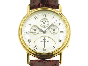 LORENZ 3 Fusi Orari quarzo acciaio quadrante silver referenza 16113 new - Foto 1 di 1