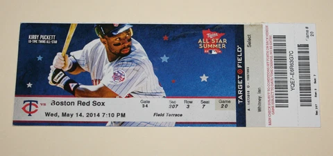 Minnesota Twins Ticket Stub | May 14 2014 | David Ortiz 441st 442nd Career HR Cover