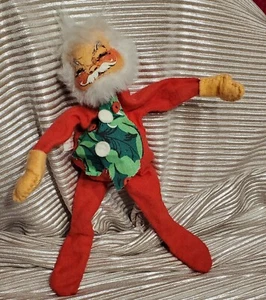 Annalee Red Santa 8" Doll 1963 Vintage With Holly Shirt - Picture 1 of 4