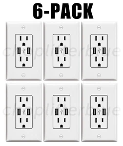 Electrical Outlet Stickers 6-Pack USB Prank Fake Joke Funny Custom Sticker Decal - Picture 1 of 2