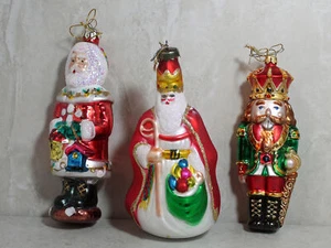 3 adornos navideños diferentes de vidrio soplado Papá Noel - Imagen 1 de 1