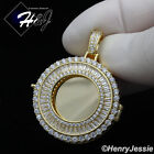 925 STERLING SILVER CUBIC ZIRCONIA GOLD PLATED/SILVER PHOTO LOCKET PENDANT*SP316
