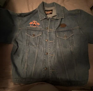 Vintage Rips Bad Ride Bikers Against Diabetes Heavy Denim Jacket XL Made In USA - Picture 1 of 6
