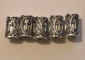 5 X 4-4.9mm Beard/Hair Beads Gunmetal Antique Style Norse viking Dreadlock Bead - Picture 1 of 1