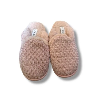 Serra Chenille Hard Bottom Slippers Women's Size 9/10 Pink Woven Textured Cozy - Picture 1 of 7