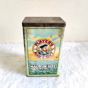1930s Vintage Players Navy Cut Magnum Size Cigarette Advertising Tin Box CG417 - Picture 1 of 6
