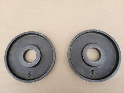 2x 5 Lb  IVANKO OLYMPIC Size WEIGHT PLATES RARE M "M" SERIES vintage 5lb Weights - Image 1 of 4
