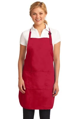 Port Authority Full Length Apron 3 Front Pockets Adjustable Neck Strap A703 - Image 1 of 3