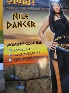 Spirit Halloween Nile Dancer Women's Costume S/M 2-8 Halter Camisole Skirt - Picture 1 of 6