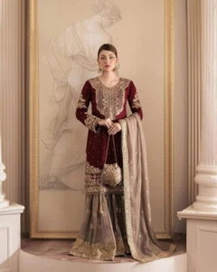Sharara suits for women party wear Dress Pakistani Suit Readymade Sarara - Picture 1 of 30
