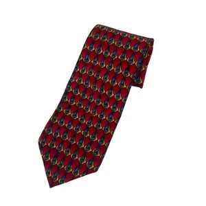 Cravatta uomo J Garcia fantasia colorata in seta rossa geometrica - Foto 1 di 7