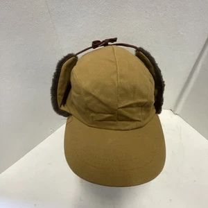 Vintage Ear Flaps Winter Trapper Hat Cap Insulated Size Large USA Brown P Caps - Picture 1 of 9