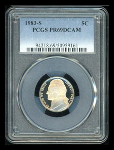 1983 S Jefferson Nickel PCGS PR69 DCAM - Bild 1 von 2