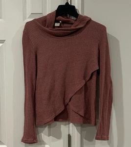 Paper Crane Bluse Rosa Pullover Oberteil Rollkragen Thermo Wickel Waffel Rosa Small - Bild 1 von 5